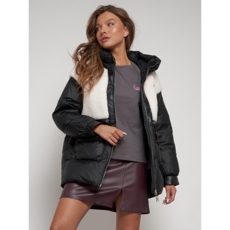Winter jacket female, size 50, black color-12