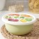 A bowl with a lid, 1.2 l, d = 18 cm, h = 8 cm, with decor, light color