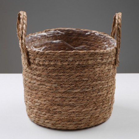 Kashpo wicker "Kenya" cylinder with handles, 25.5x25x23 cm, natural-1
