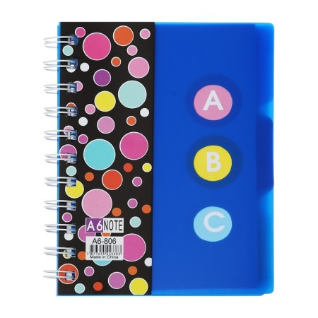 Notepad on the crest A6, 100 sheets, line, plastic cover, with dividers "Style", mix-1