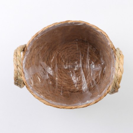 Kashpo wicker "Kenya" cylinder with handles, 21.5x21.5x18.8 cm, natural-5