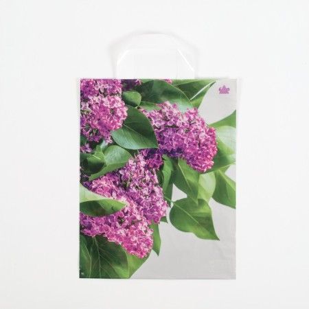 Package "Lilac color", polyethylene, with a loop pen, 35 x 28 cm, 55 μm-1