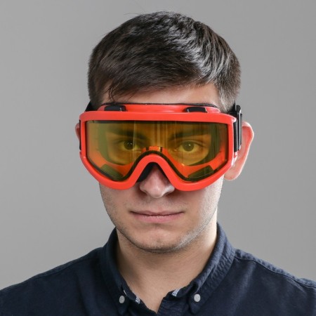 Mask glasses for motor vehicles, double-layer glass, red color-4