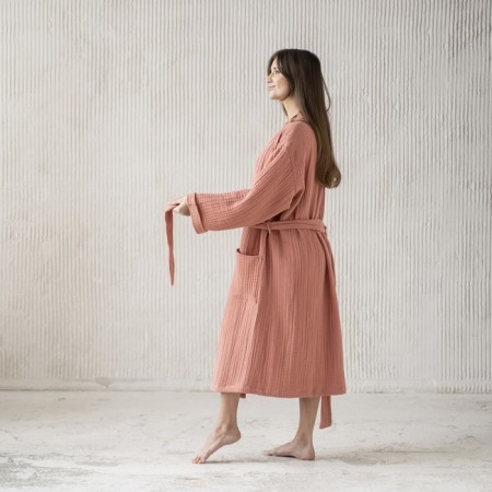 Shifu robe, size L, Terracotta color-4