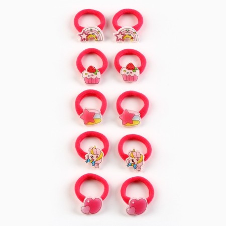 Hair gum children's “kittens”, 10 pcs, rh elastic 1.5 x 1.5 x 1 cm-1