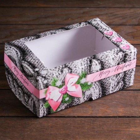 Packaging for 6 cupcakes with the window "Warm New Year", 25 x 17 x 10 cm-2