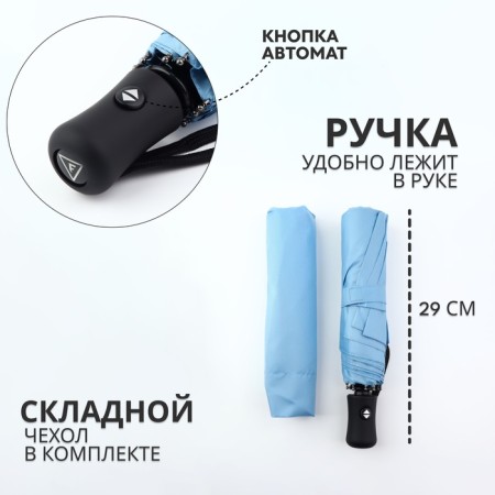 Automatic "plain" umbrella, eondon, 3 additions, 8 knitting needles, r = 47 cm, blue color-1