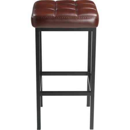 Har lobe metal stool/eco -leather, black/brown 34x34x65 cm-1