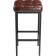 Har lobe metal stool/eco -leather, black/brown 34x34x65 cm