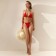 Bathing suit Separate Minaku color red size 46