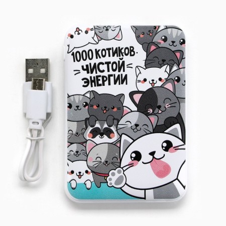 Set of mask, headphones vacuum and external battery (5000 MAH) “Kitty”, 20.5 x 16.5 cm-2