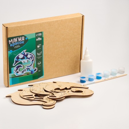 Wood painting "Dolphin"-3