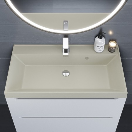 Sink uperwood Classic quartz 80 cm, quartz, beige matte, linen-3