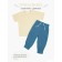 Children's jump (T-shirt, trousers), height 98-104 cm, cream color, blue