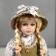 Collective ceramics doll "Irina in striped dress" 30 cm