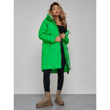 Coat insulated winter female, size 42, green color-21