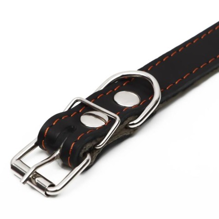 Collar combined leather/tarpaulin, 53 x 2.5 cm, Osh 35-45 cm, black-3