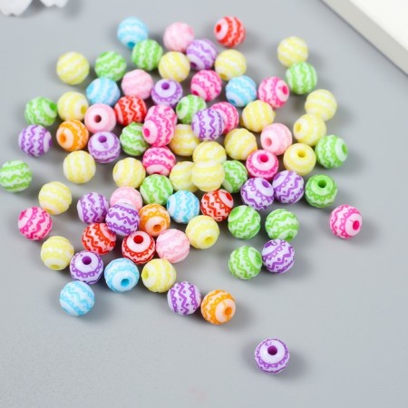 Beads for creativity plastic "Ethno drawing" Color set 25 grams 0.8x0.8x0.8 cm-1