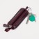 Key of zipper, length 10 cm, metal ring, burgundy color