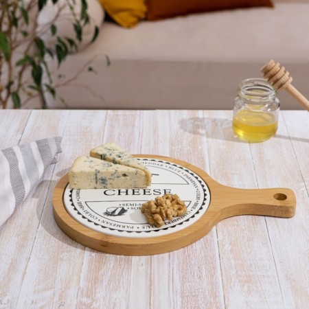 Board Ceramic Serving Round "Estet. Cheese ", 27.5 × 19 × 1.5 cm, white color-2