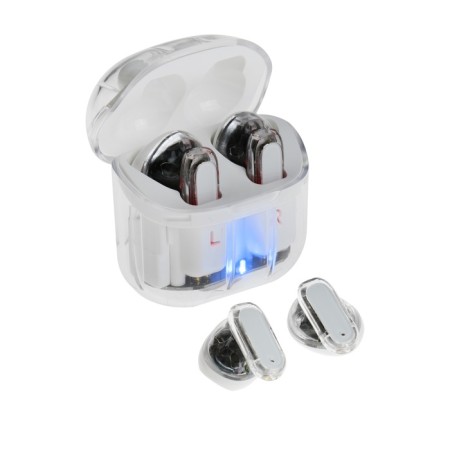 Wireless headphones Y89, TWS, inserts, BT 5.3, 30/300 mAh, transparent, white