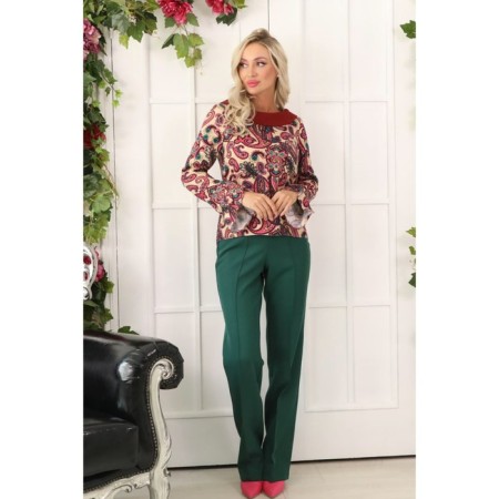 Female blouse, size 44, burgundy color-7