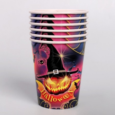 A one -time paper glass "Halloween", 250 ml, a set of 6 pcs-1