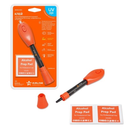 Airline light -hardened glue, multi -purpose with a UV flashlight and a cleansing cloth, 4 g-3