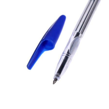 Ballic handle 0.7 mm, blue rod, transparent body with a blue cap-2