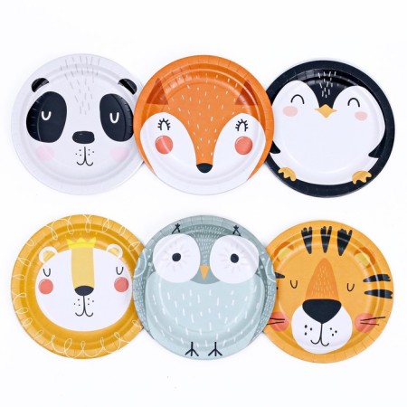 A set of paper plates "Happy Zoo", 6 pcs., 18 cm