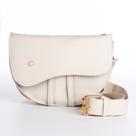 Bag Women's saddle on the shoulder, lightning department, 21x16.5x6.5 cm, white color-2