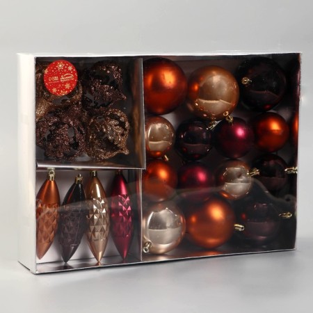 A set of jewelry plastic 22 pcs "Andromeda" (4 icicles, 18 balls) Coffee mix-1