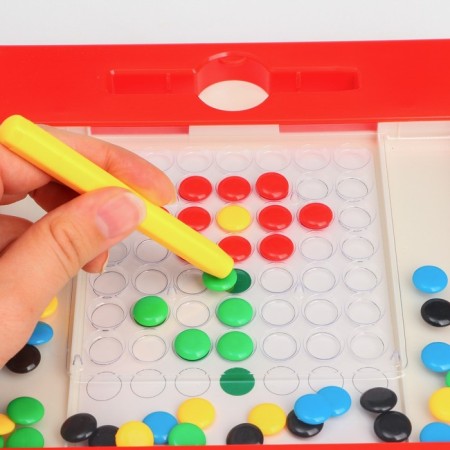 Magnetic Mosaic tablet for drawing, 49 cells, with patterns, blue tractor-3