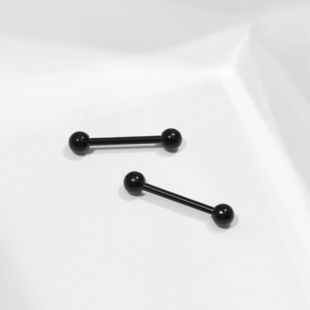 Piercing in the eyebrow "bar" classic, l = 13 mm, d = 3 mm, pair, black color