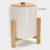 Porcelain barrel with a leaf on a wooden stand Bellatenero, 3.3 l, white color