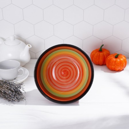 Ceramic Daramic Salamic "India", 1.5 l, D = 21, Orange color-5
