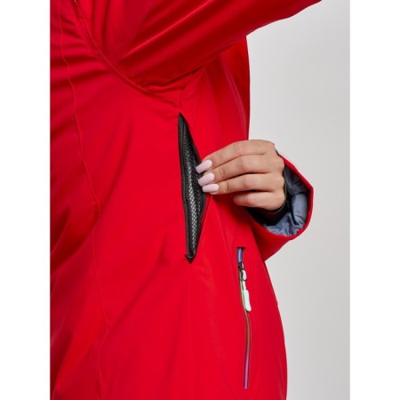 Ski jacket female, size 50, red color-5