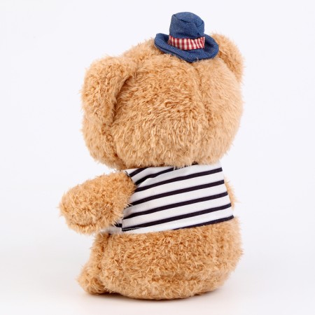 Soft toy "Bear" in a hat, 22 cm, beige color-3