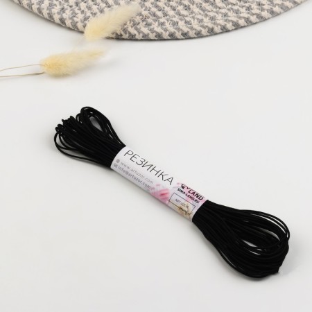 Hat elastic band, 1 mm, 10 ± 0.5 m, black color