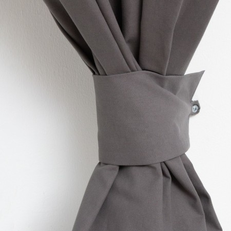 A set of curtains for the kitchen with sequences of Ethel "Kitchen", gray color, 150x180 cm - 2 pcs-1