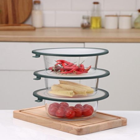 Vacuum lid for utensils, d = 22.5 cm, green color-7