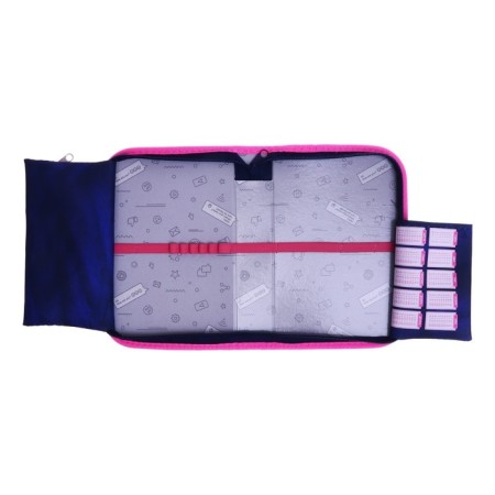 Penal 1 section 140 x 210 x 40 mm, folding pocket and cosmetic bag, fabric, calligrata top content "cat"-4