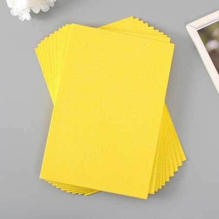 Foamiran glitter 2 mm, 20x30 cm, bright yellow-1