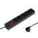 Luazon Lighting network filter, 5 outlets, 5 m, 3500 W, 3x1 mm2, 16 A, 220 V, with a fuse, black