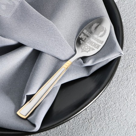A teaspoon spoon with an engraving “real man”, in a gift box, 3 x 14 cm.-4