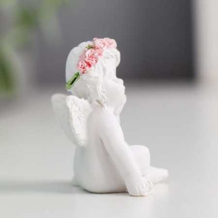 Polystone souvenir "Angel in a pink wreath" MIX 5x3.5x3 cm-2