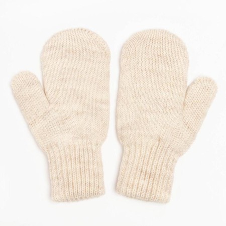 Double children's mittens, beige color, size 12 (3-6 years)-1