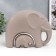Souvenir Ceramics "Elephant with Elephant" Matte Beige set 2 pcs 18x8x23 cm