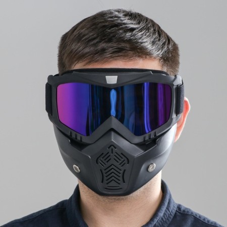 Mask glasses for motor vehicles, collapsible, chameleon glass, black-4