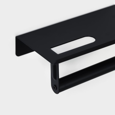 Holder for toilet paper with a shelf, 18 × 9.7 × 7.5 cm, black color-5